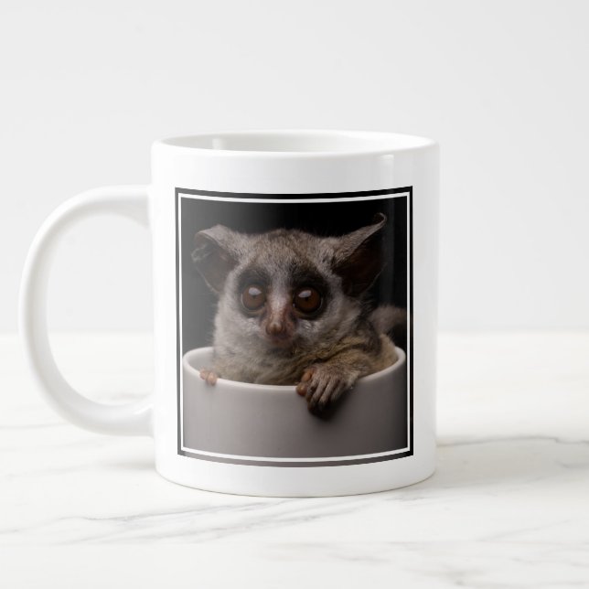 Taza De Café Gigante Animales de bebé más afectados | Cute Bushbaby (Izquierda)