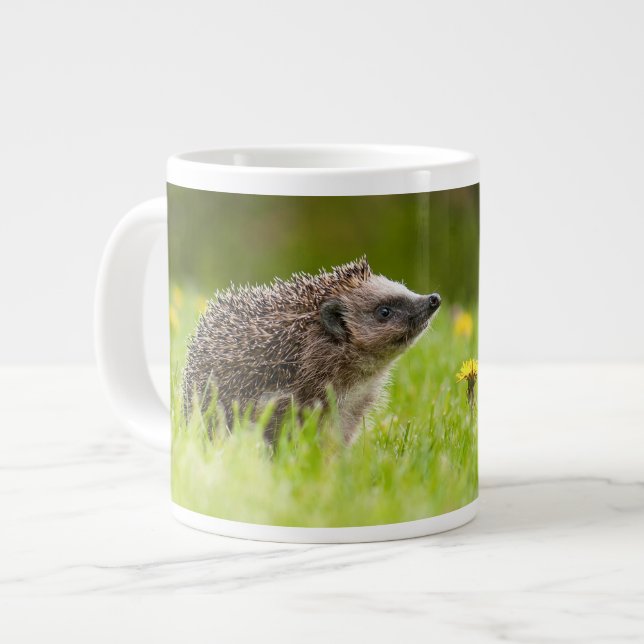 Taza De Café Gigante Animales de bebé más afectados | Erizo europeo (Izquierda)