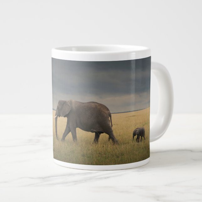 Taza De Café Gigante Animales de bebé más afectados | Familia Elefante  (Derecha)