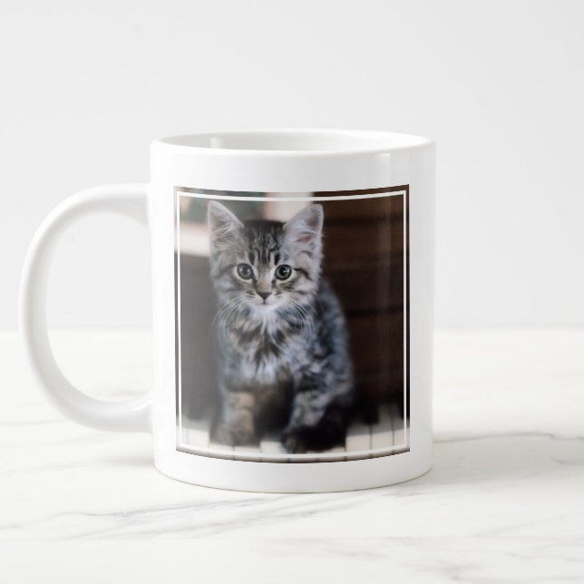 Taza De Café Gigante Animales de bebé más afectados | Gatito en llaves  (Izquierda)