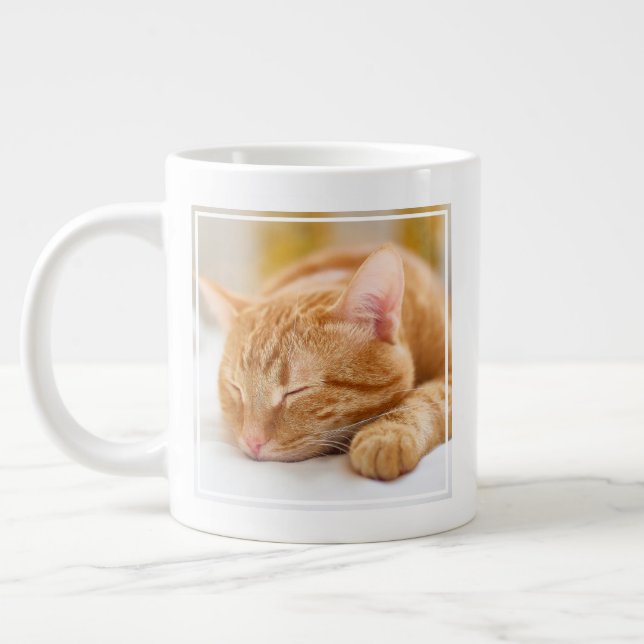 Taza De Café Gigante Animales de bebé más afectados | Gato de jengibre  (Izquierda)