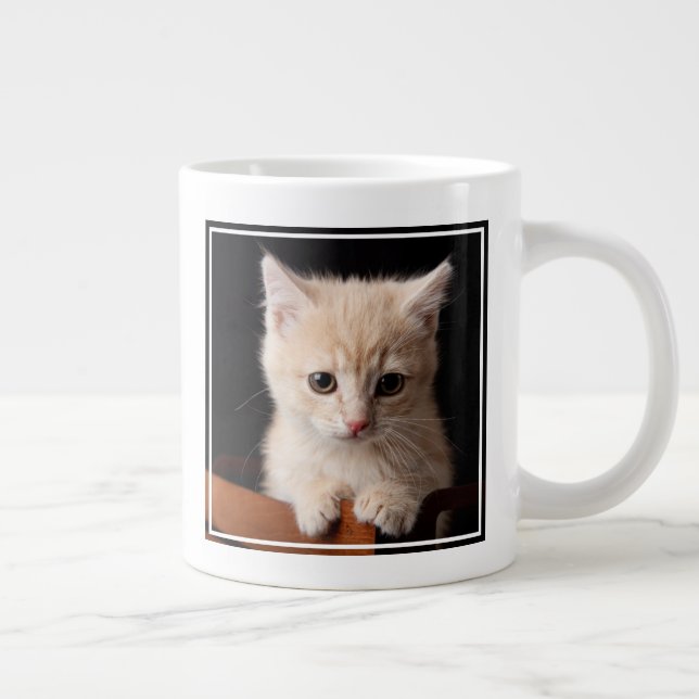 Taza De Café Gigante Animales de bebé más afectados | Ginger Kitten (Derecha)