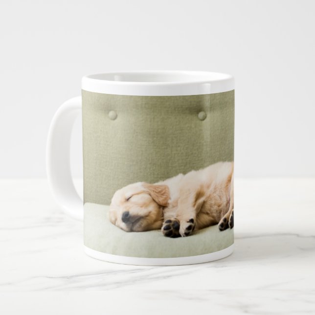 Taza De Café Gigante Animales de bebé más afectados | Golden Retriever  (Izquierda)