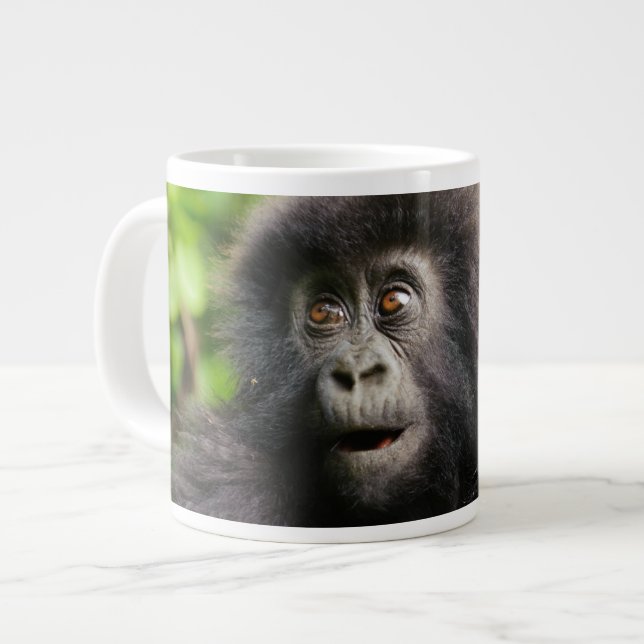 Taza De Café Gigante Animales de bebé más afectados | Gorila de montaña (Izquierda)