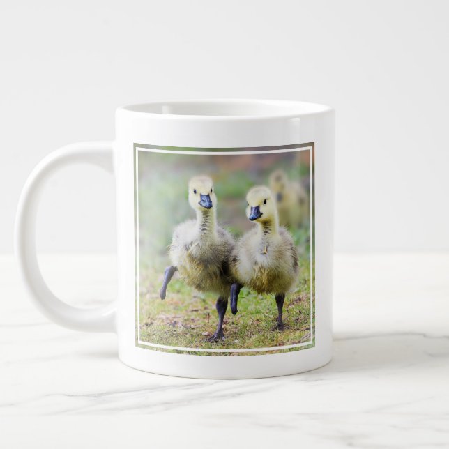 Taza De Café Gigante Animales de bebé más afectados | Goslings Canadien (Izquierda)
