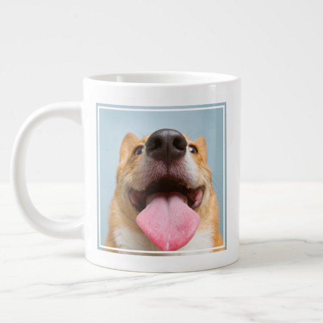 Taza De Café Gigante Animales de bebé más afectados | Lengua Corgi (Izquierda)