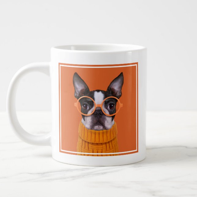 Taza De Café Gigante Animales de bebé más afectados | Naranja Boston Te (Izquierda)