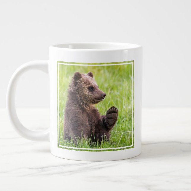 Taza De Café Gigante Animales de bebé más afectados | Ola de Oso Marrón (Izquierda)