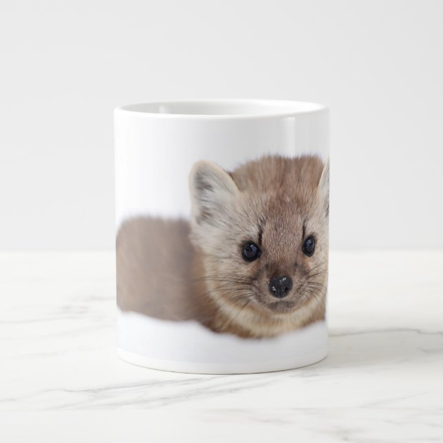 Taza De Café Gigante Animales de bebé más afectados | Pine Marten (Frente)