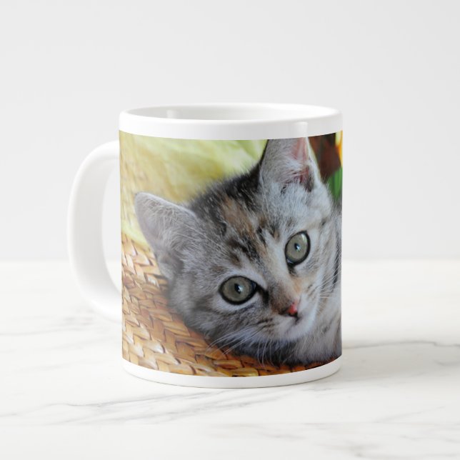 Taza De Café Gigante Animales de bebé más afectados | Salto de gatitos (Izquierda)