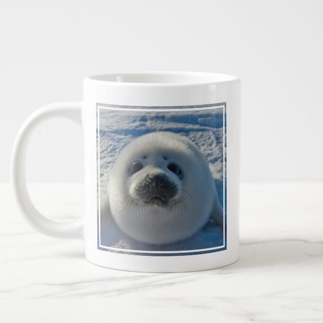 Taza De Café Gigante Animales de bebé más afectados | Sello de bebé (Izquierda)