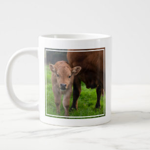 Taza De Café Gigante Animales de bebé más afectados   Vaca y ternera