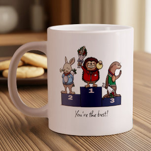 Taza De Café Gigante Animales del bosque ¡Eres el mejor! Arte de Podio