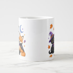 Taza De Café Gigante Animales lindos de Halloween - Bruja Gato Negro Bú