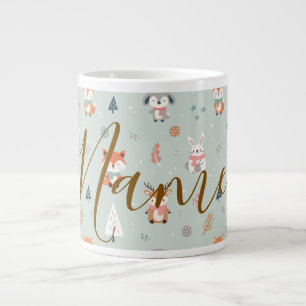 Taza De Café Gigante Animales personalizados del bosque invernal