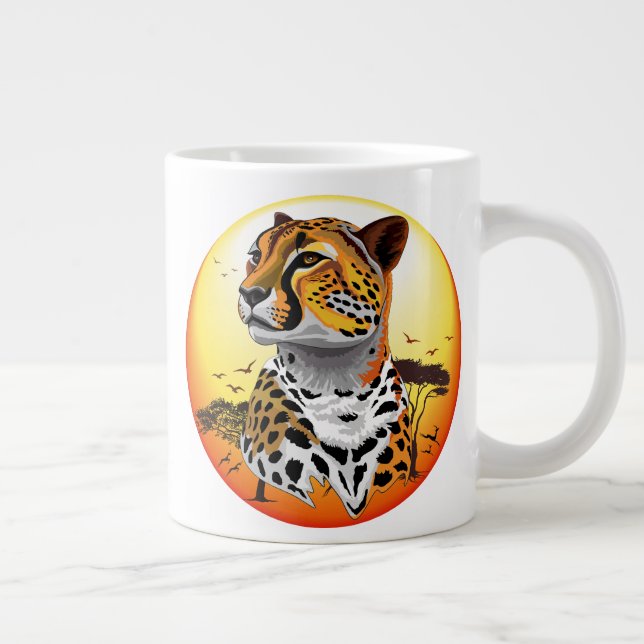 Taza De Café Gigante Animales salvajes de la costa africana Cheetah (Derecha)