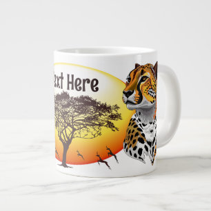 Taza De Café Gigante Animales salvajes de la costa africana Cheetah