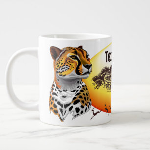 Taza De Café Gigante Animales salvajes de la costa africana Cheetah