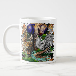 Taza De Café Gigante Animales salvajes de sabana africanos