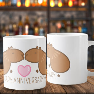 Taza De Café Gigante Aniversario de la pareja de personalizado besando