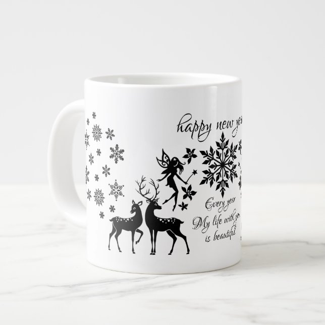 Taza De Café Gigante año nuevo feliz (Izquierda)