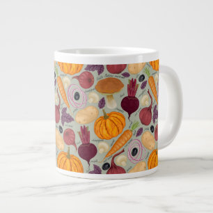 Taza De Café Gigante Antecedentes retro de verduras frescas
