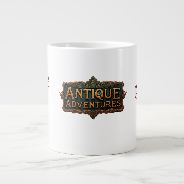 Taza De Café Gigante Antiguas aventuras Typografía Arte eterno - (Frente)
