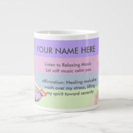 TAZA DE CAFÉ GIGANTE ANTISTRESS RELAX CALM GIRL YOGA CHAKRA