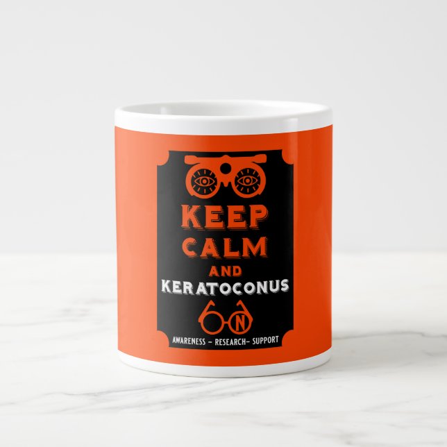 Taza De Café Gigante Apoyo Y Conciencia De Keratoconos (Frente)
