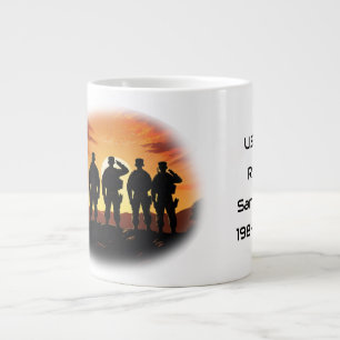 Taza De Café Gigante Apreciación de Miembros del Servicio Personalizabl