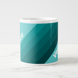 Taza De Café Gigante Aqua Fade Stripes with Name