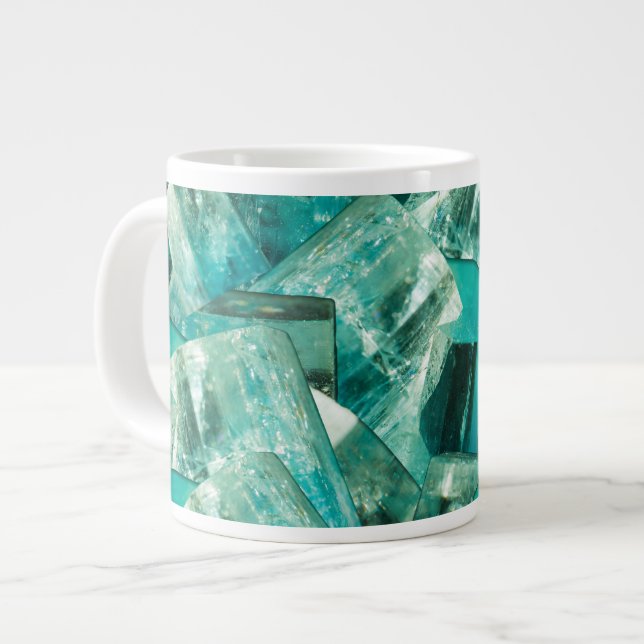 Taza De Café Gigante Aquamarine March Birthstone Blue Crystal Gem (Izquierda)