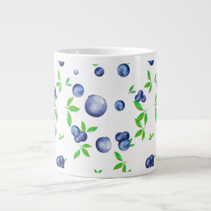 Taza De Café Gigante Arándanos, arándanos de arándano, arte de fruta