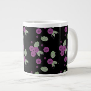 Taza De Café Gigante Arándanos Confeti Frutas y Lunares