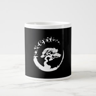 Taza De Café Gigante árbol bonsai pájaros enso japoneses manga larga