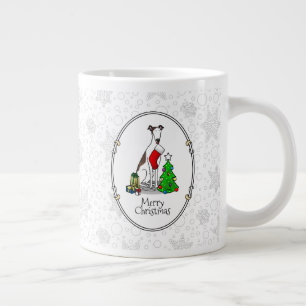 Taza De Café Gigante Árbol de Navidad 2 Greyhound (romano le blanco) Pe