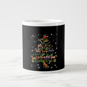 Taza De Café Gigante Árbol De Navidad De Caballo Cubierto De Lámparas