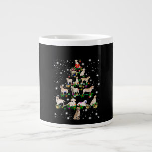 Taza De Café Gigante Árbol De Navidad De Labrador Cubierto De Lámparas
