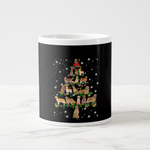 Taza De Café Gigante Árbol De Navidad Golden Retriever Cubierto Por Fla