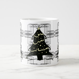Taza De Café Gigante Árbol de Navidad moderno chic inusual y novedoso