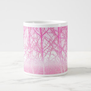 Taza De Café Gigante Árboles brumosos helados en melocotón y rosa