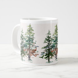 Taza De Café Gigante Árboles forestales de Evergreen