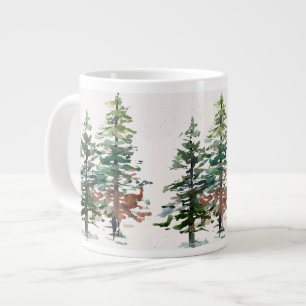 Taza De Café Gigante Árboles forestales de Evergreen