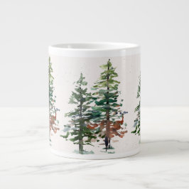Taza De Café Gigante Árboles forestales de Evergreen