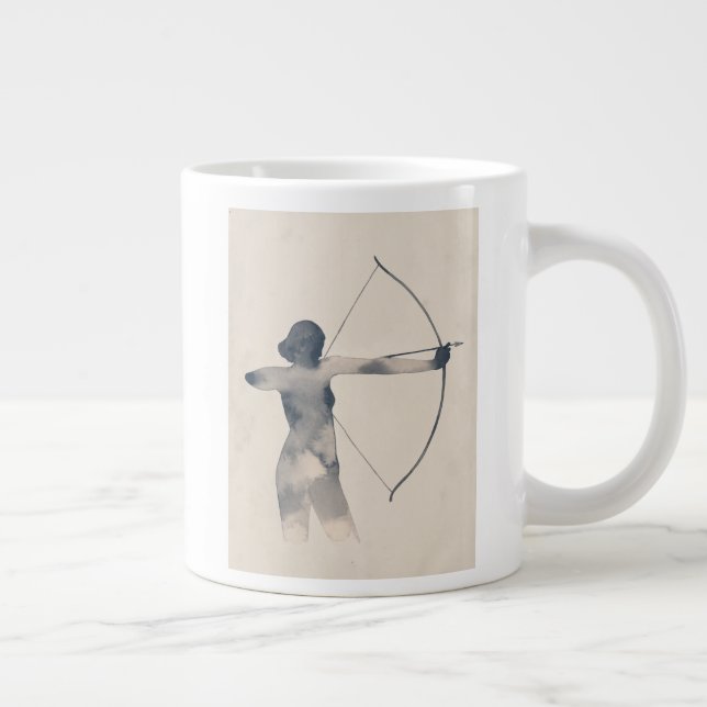 Taza De Café Gigante Archeress Watercolor Silhouette (Derecha)
