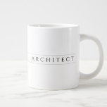 Taza De Café Gigante ARCHITECT Big White Mug / Black<br><div class="desc">El diseño de este ARQUITECTO gran jarra de cerámica blanca es la palabra ARCHITECT, en negro, enmarcada por una delgada línea por encima y por debajo, en ambos lados. Cambiar fácilmente "ARCHITECT" con "Personalizar esta plantilla". Cambiar la fuente con Editar diseño y Editar texto. * En la categoría ARQUITECTURA de...</div>