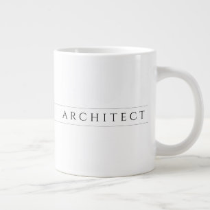 Taza De Café Gigante ARCHITECT Big White Mug / Black