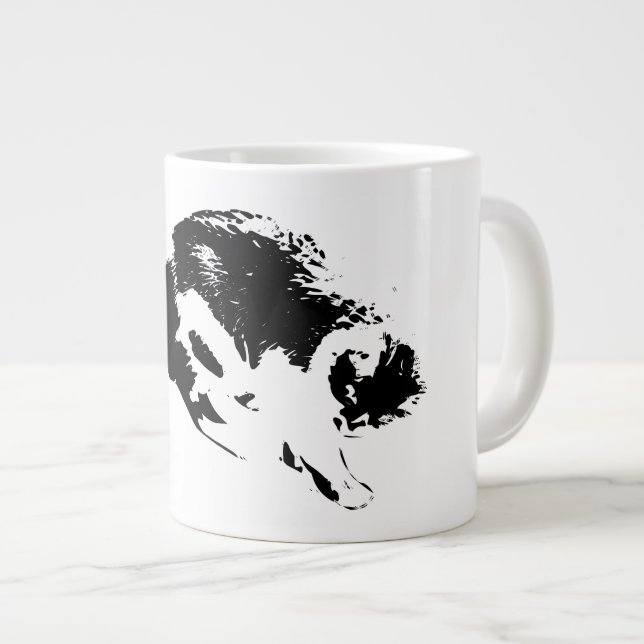 Taza De Café Gigante Arco de silencio — Bowing Cat (Derecha)