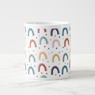 Taza De Café Gigante Arcoíris Boho