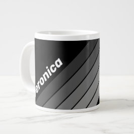 Taza De Café Gigante Arcoíris con gradiente oscuro y nombre